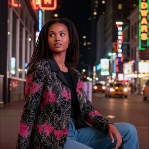 EUC Chico’s Embroidered Jacket Size Large